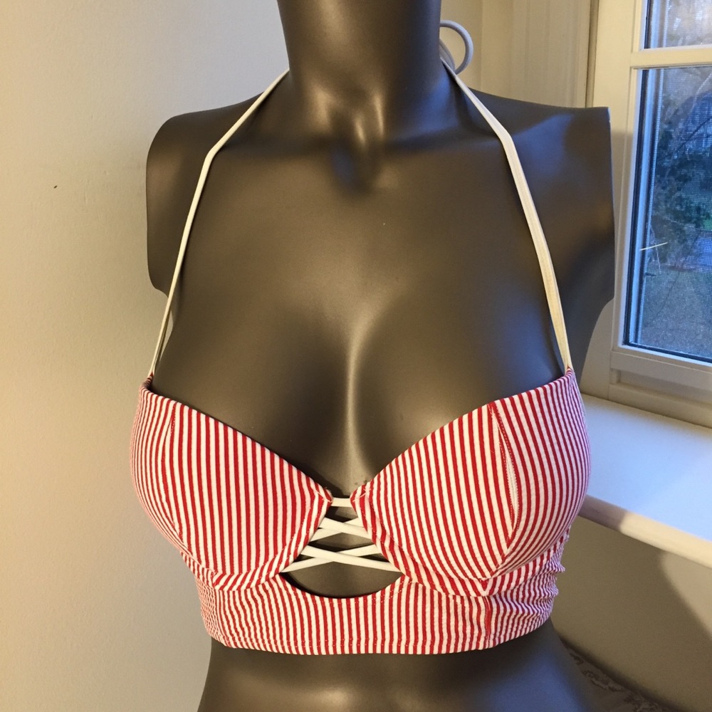 Abercrombie & Fitch Pinstripe Swimsuit Top Size S